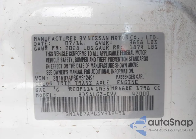 3N1AB7AP6GY312491: 43669001