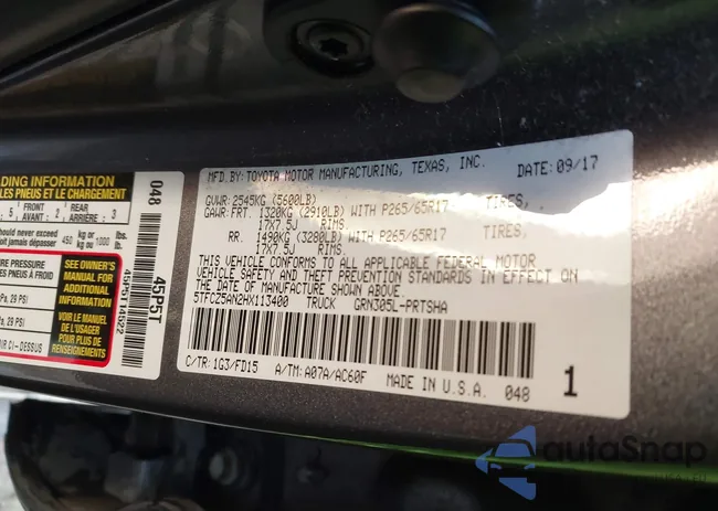 5TFCZ5AN2HX113400: 43669080