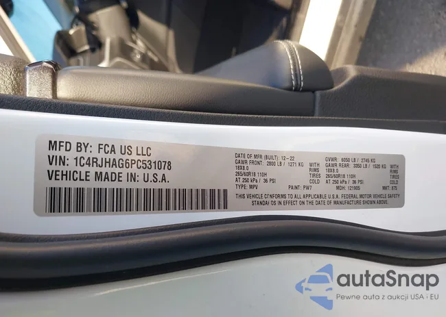 1C4RJHAG6PC531078: 43670526