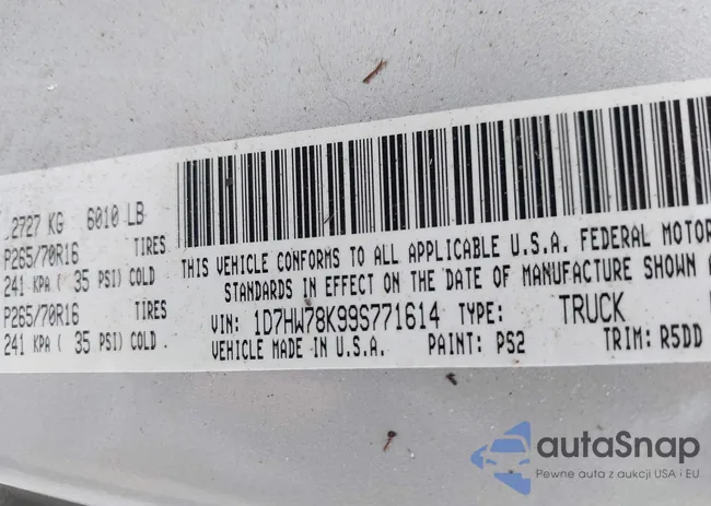 1D7HW78K99S771614: 43670537