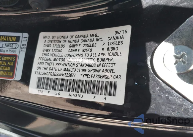 2HGFG3B85FH525877: 43670752