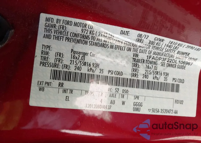 1FADP3F22DL106967: 43671230