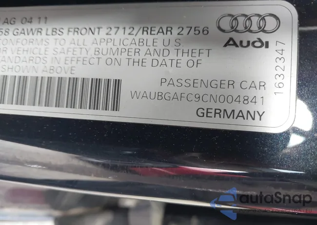 WAUBGAFC9CN004841: 43671349