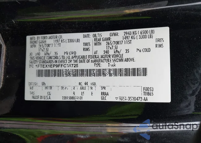 1FTEX1EP9FFC31725: 43671393