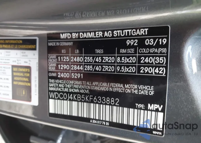 WDC0J4KB5KF633882: 43671486