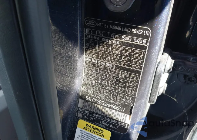 SALCP2BG9HH666617: 43671512