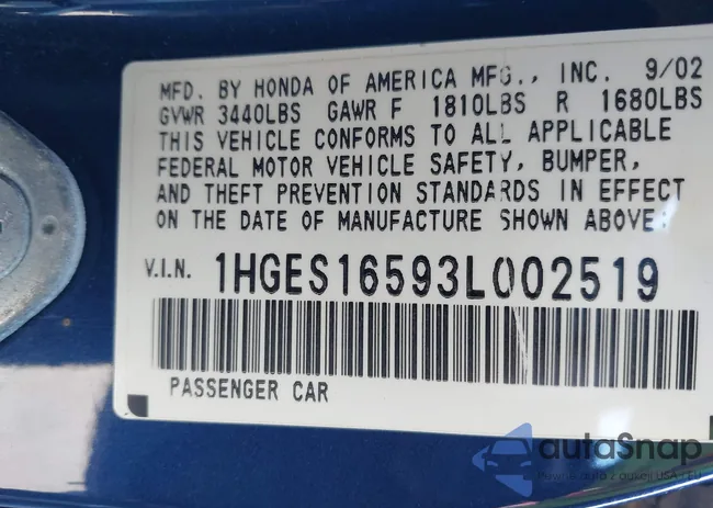 1HGES16593L002519: 43671566