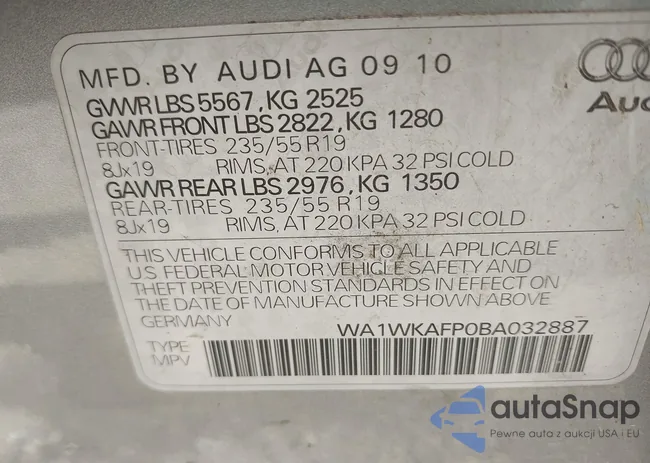 WA1WKAFP0BA032887: 43671648