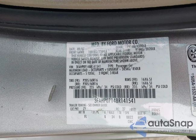 3FAHP07148R141541: 43671683