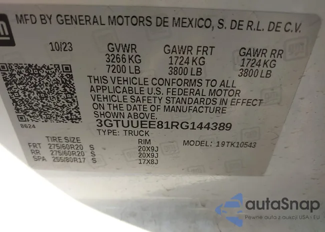 3GTUUEE81RG144389: 43671733