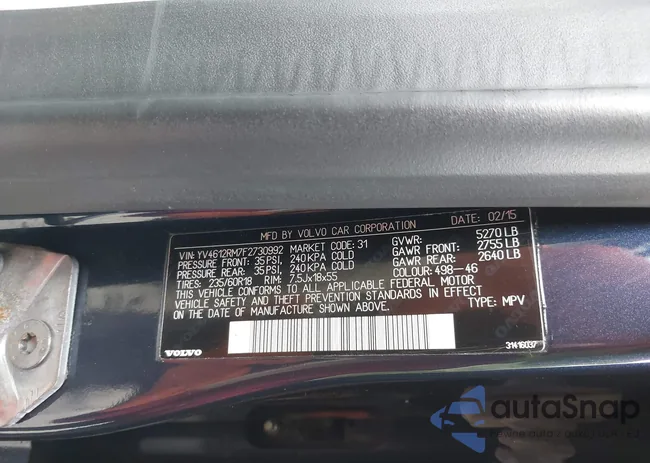 YV4612RM7F2730992: 43670814