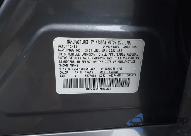 JN1CV6AR5FM650848: 43670862