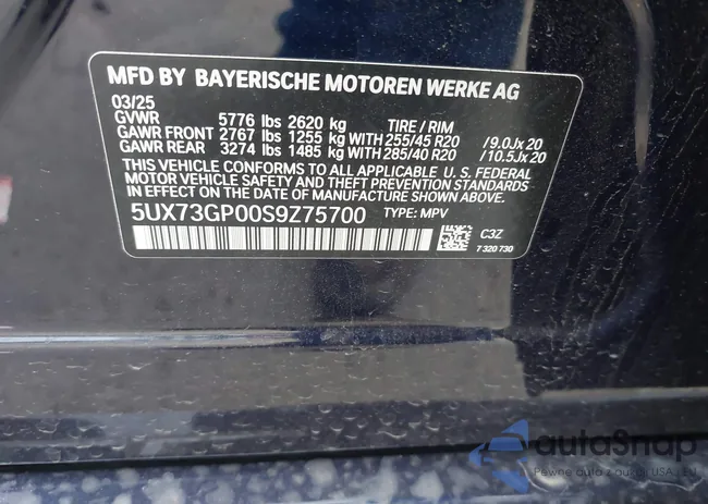 5UX73GP00S9Z75700: 43670875