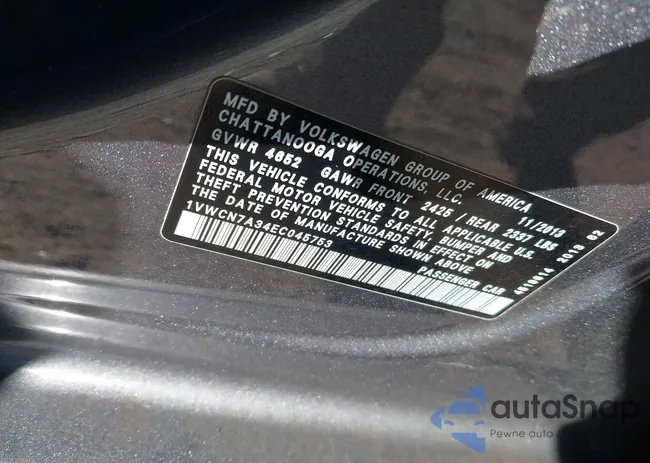 1VWCN7A34EC045753: 43671033