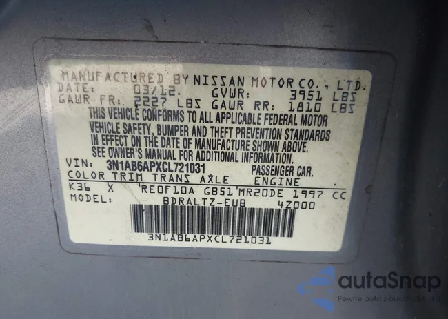 3N1AB6APXCL721031: 43671122