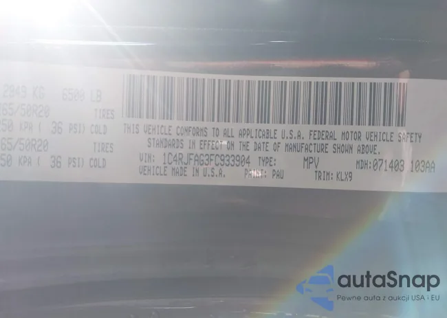 1C4RJFAG3FC933904: 43672335