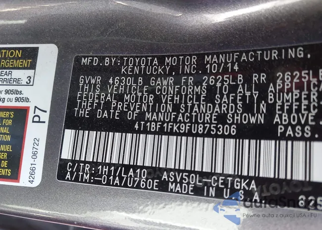 4T1BF1FK9FU875306: 43672374