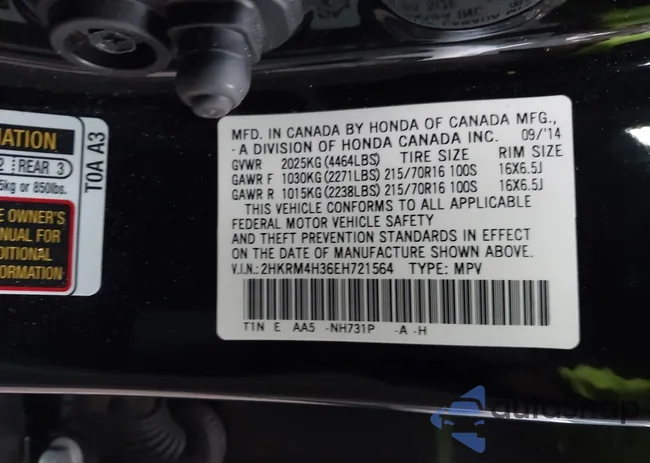 2HKRM4H36EH721564: 43672453