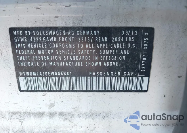 WVWDM7AJ0EW006861: 43672471