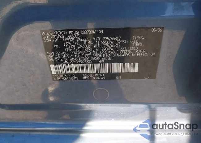 JTMZD33V065023830: 43672559