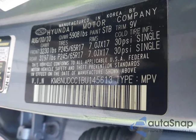 KM8NUDCC1BU145613: 43672574