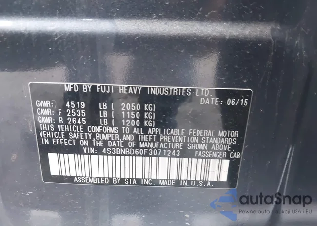 4S3BNBD60F3071243: 43672591