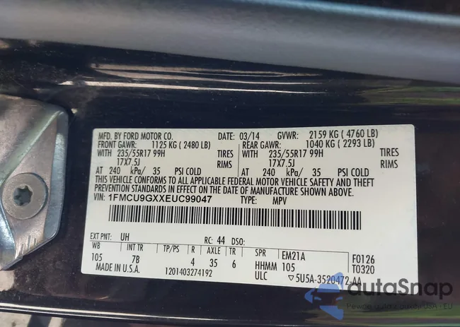 1FMCU9GXXEUC99047: 43672689