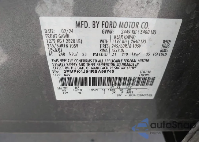 2FMPK4J94RBA98745: 43671983