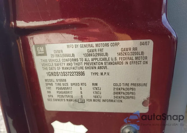 1GNDS13S372272806: 43671998