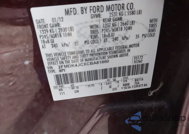 2FMDK4JCXCBA81860: 43673196