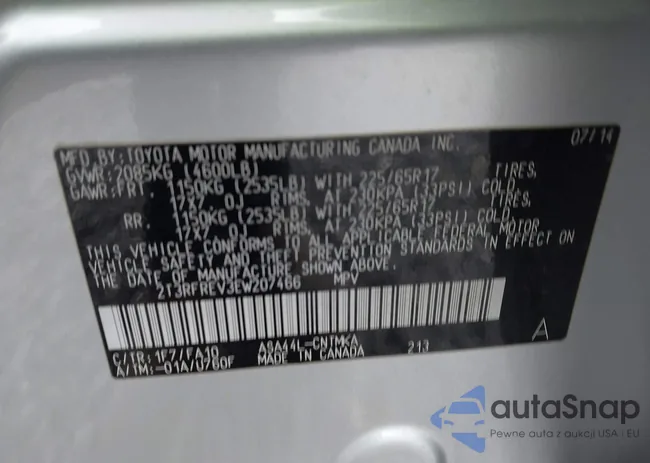 2T3RFREV3EW207466: 43673252