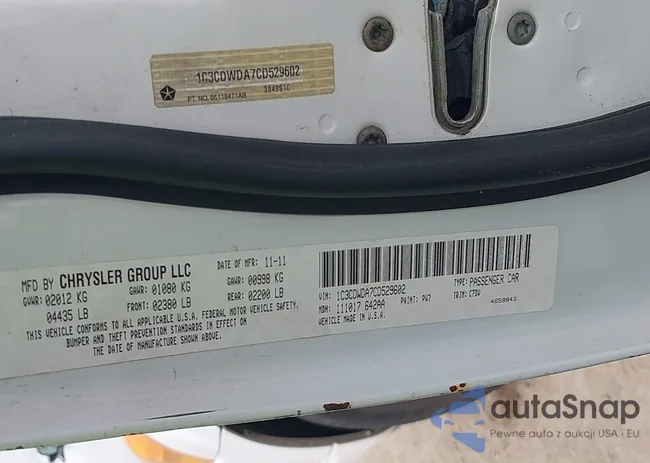 1C3CDWDA7CD529602: 43673373