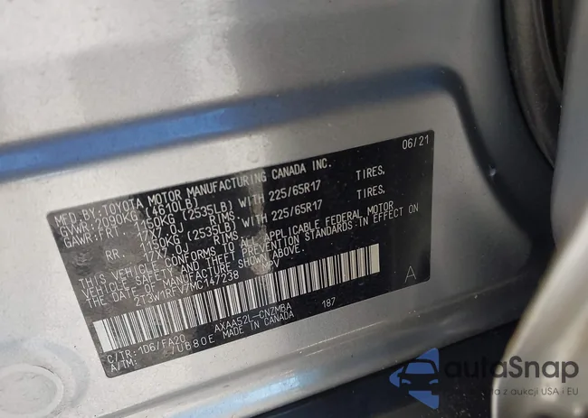 2T3W1RFV7MC147238: 43673419