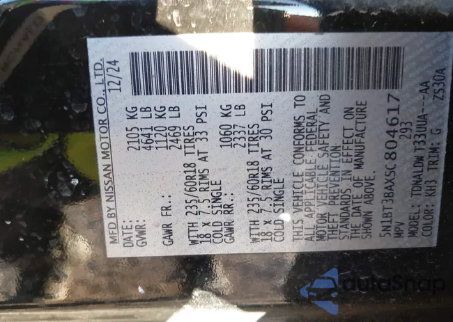 5N1BT3BAXSC804617: 43673522