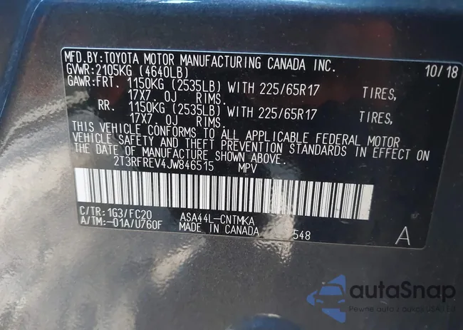 2T3RFREV4JW846515: 43673527