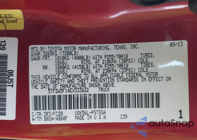 5TFDW5F14EX333622: 43673556