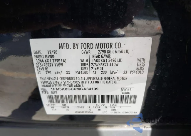 1FM5K8GC6MGA84199: 43673559