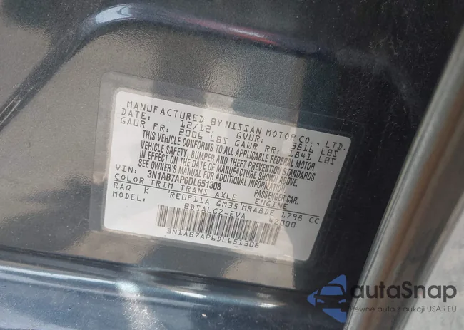 3N1AB7AP6DL651308: 43673680