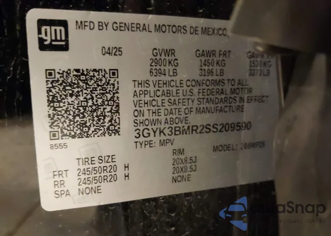 3GYK3BMR2SS209590: 43673731