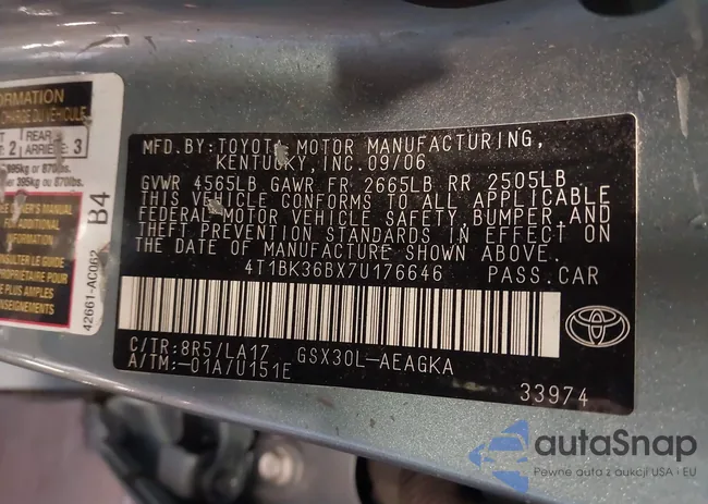 4T1BK36BX7U176646: 43672811