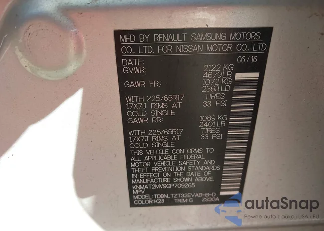 KNMAT2MV9GP709265: 43672981