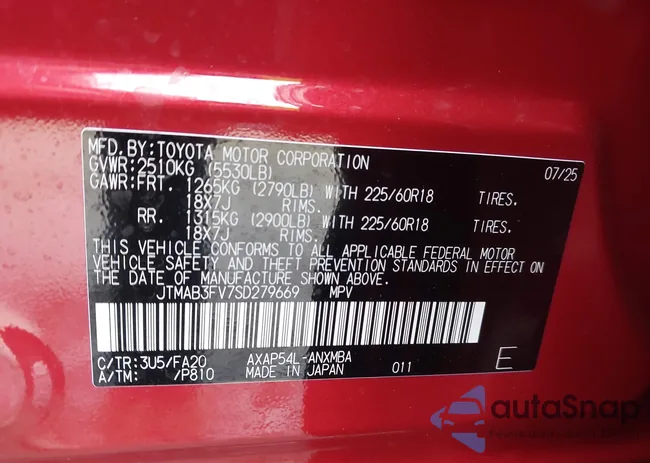 JTMAB3FV7SD279669: 43674257