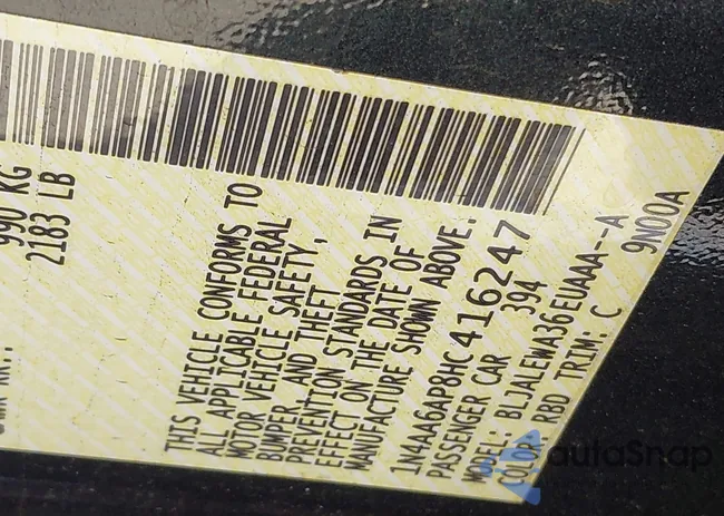 1N4AA6AP8HC416247: 43674301