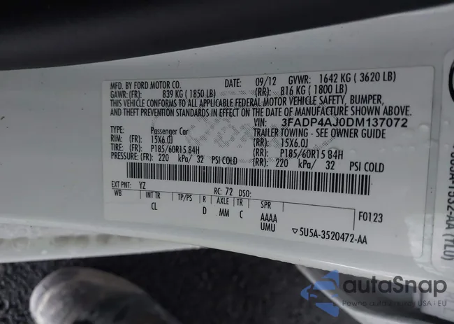 3FADP4AJ0DM137072: 43674340