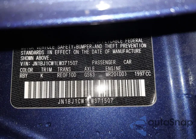 JN1BJ1CW1LW371507: 43674487