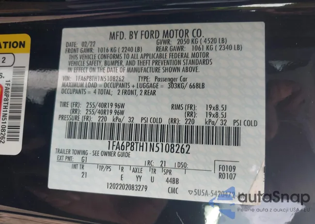 1FA6P8TH1N5108262: 43674545