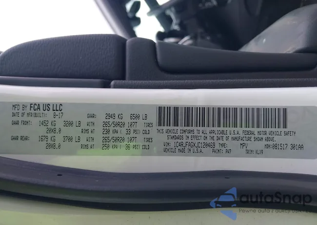 1C4RJFAGXJC120469: 43674610