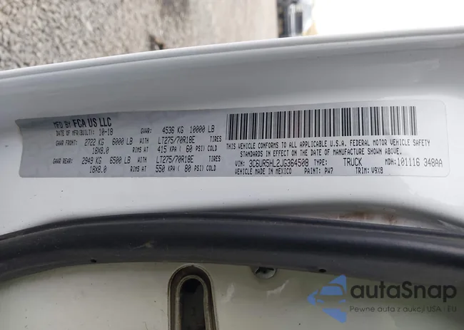 3C6UR5HL2JG364508: 43674634