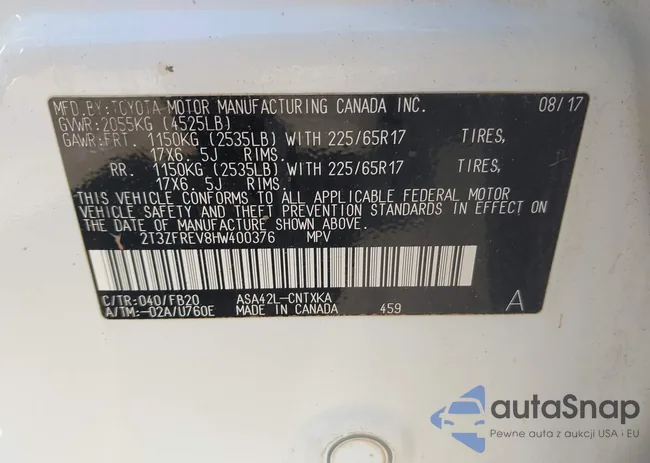 2T3ZFREV8HW400376: 43674678