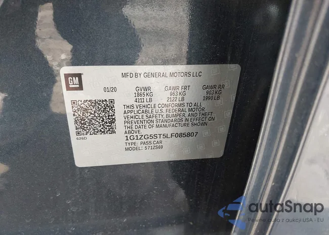 1G1ZG5ST5LF085807: 43674687